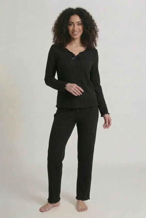 Ensemble Pyjama Femme Uni Léger Manches Longues - Simplicité
