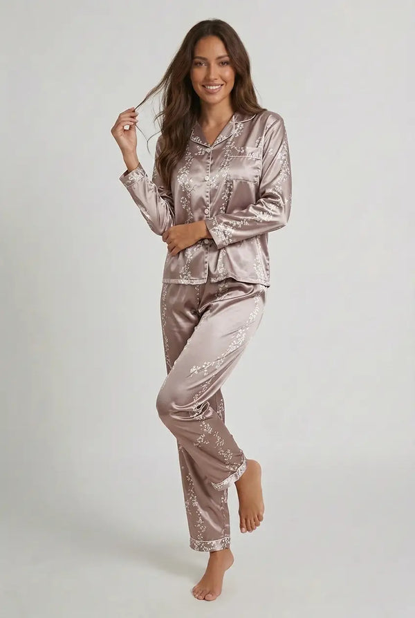 Pyjama Femme Chemise Boutonnée Imprimée Manches Longues & Pantalon - Sunday Morning