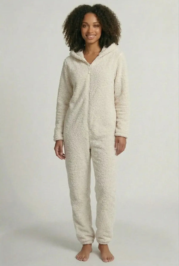 Grenouillère Femme Adulte Polaire Épaisse Capuche Hiver - Arctic Bear