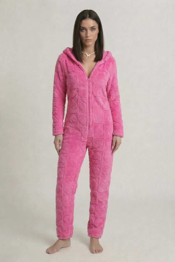 Combinaison Pyjama Polaire Femme Douce Manches Longues Hiver - Teddy Night
